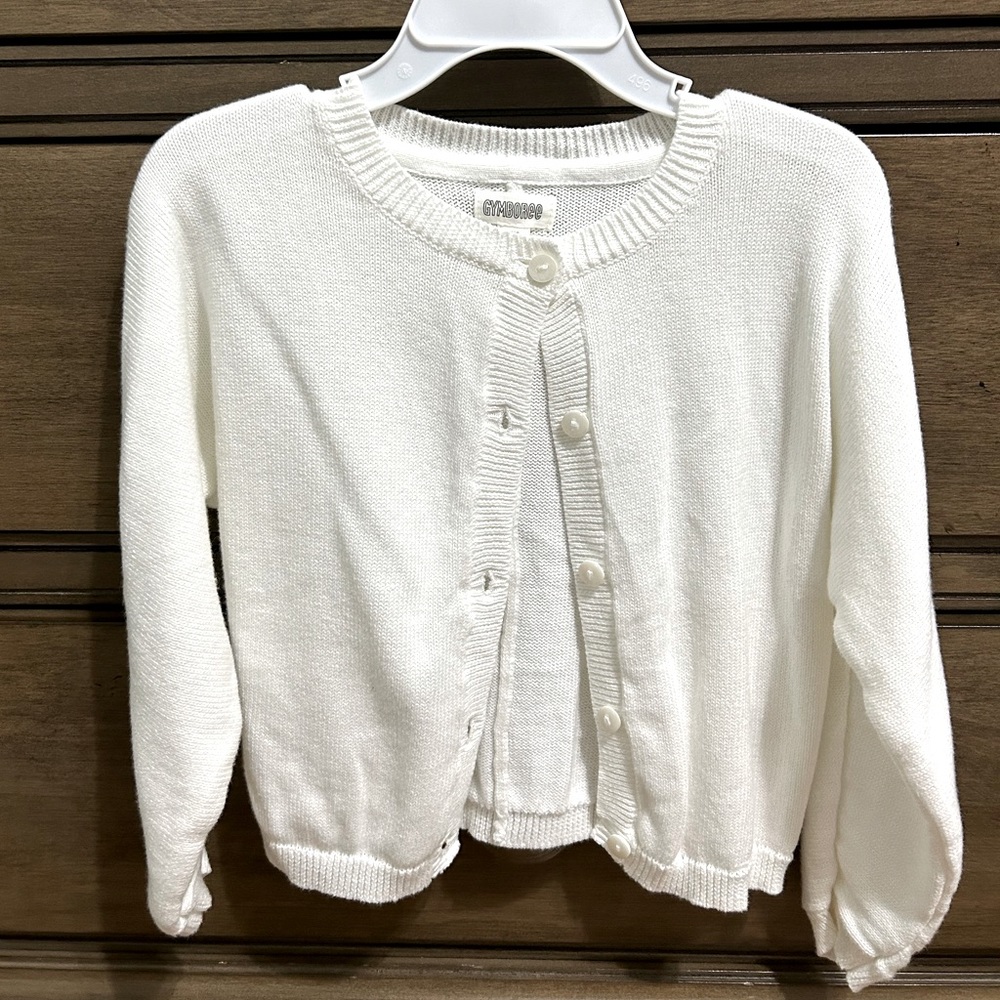 Toddler size 3 Gymboree button down sweater cardigan in white